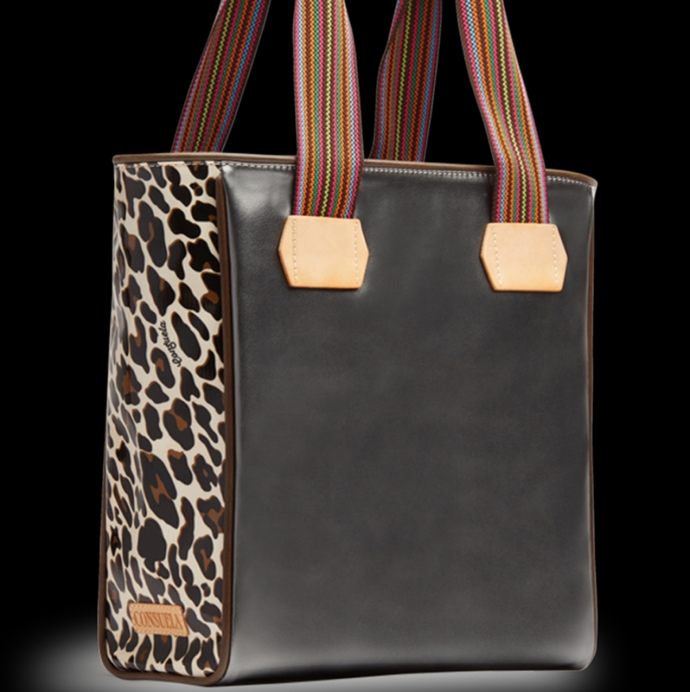 Consuela Javiera Classic Tote, Gunmetal & Jaguar Print